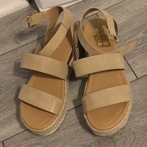 Platform ankle sandals tan - Picture 5 of 5